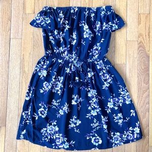 Strapless Mini Floral Dress